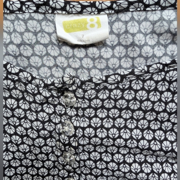 Crazy 8 Floral Dress Size 8 Black White Play Dress - Picture 6 of 6